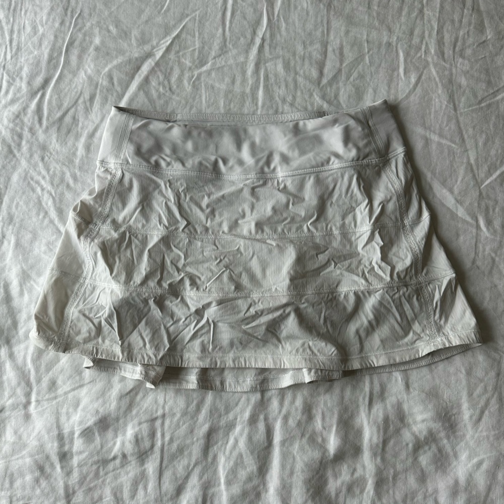 lululemon Pace Rival Mid-Rise Skirt - 6 tall - white - built-in shorts
